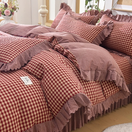 91家纺网 家纺一手货源 找家纺  （总）茉保家纺 2025新款水洗棉床盖四件套-无印