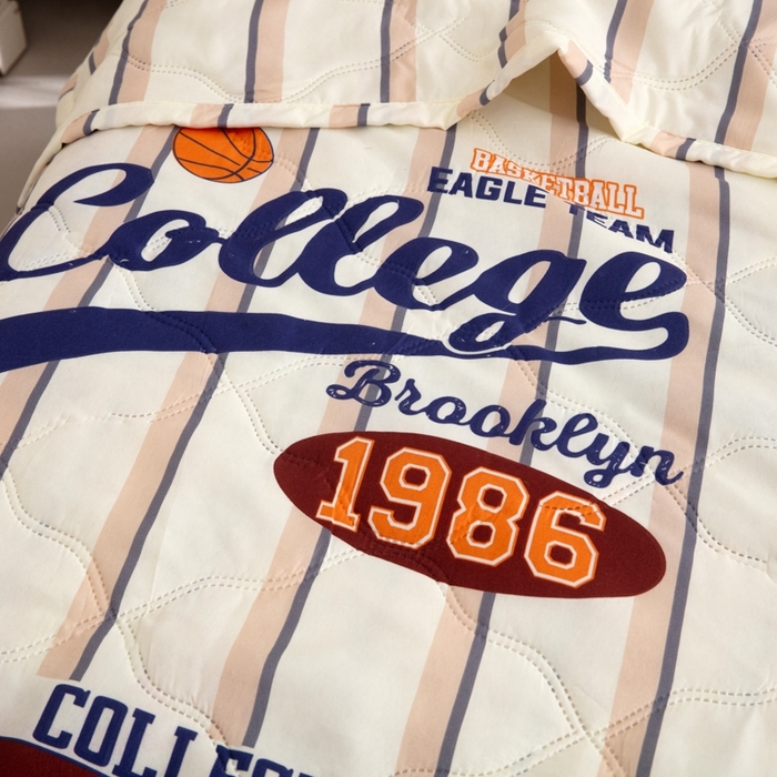 91家纺网 家纺一手货源 找家纺 乐居坊2025新款亲肤舒适印花芦荟棉夏凉被四件套 高校风云