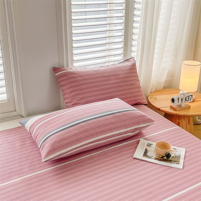 91家纺网 家纺一手货源 找家纺 美梦里 2025新款无印老粗布床单凉席席子 豆蔻粉