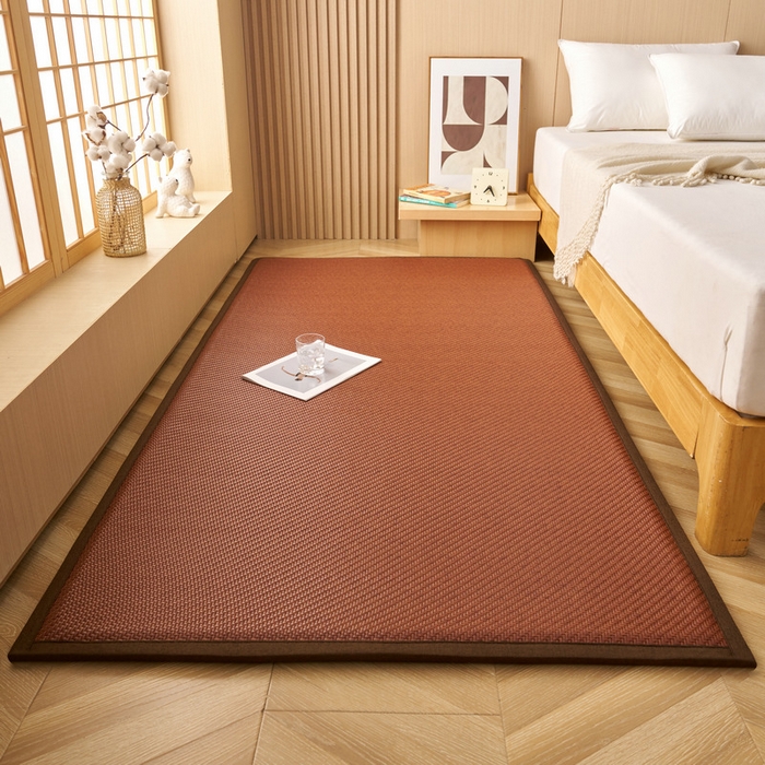 91家纺网 家纺一手货源 找家纺 锦丝钰床垫  2025新款高端Pe冷感藤席地铺垫 Pe红