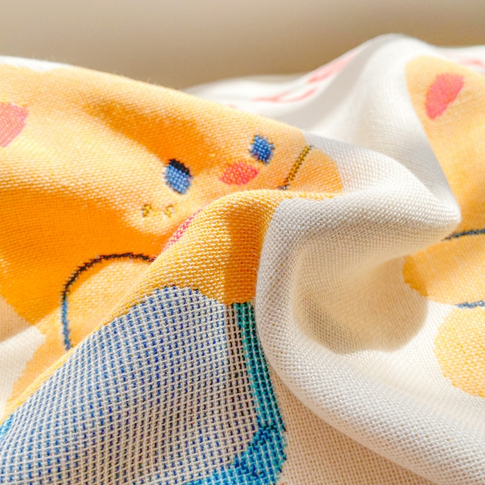 91家纺网 家纺一手货源 找家纺 美宜家 2025新款40*60儿童纯棉A类纱布枕巾乳胶专用高档枕巾 萌宠 一只