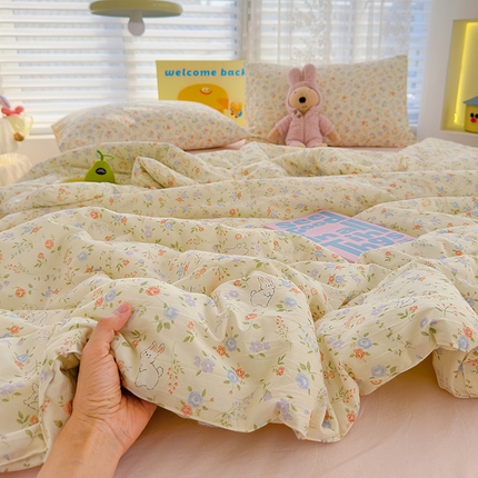 颜选 2025新款绵柔水洗棉夏被四件套 贝利卡