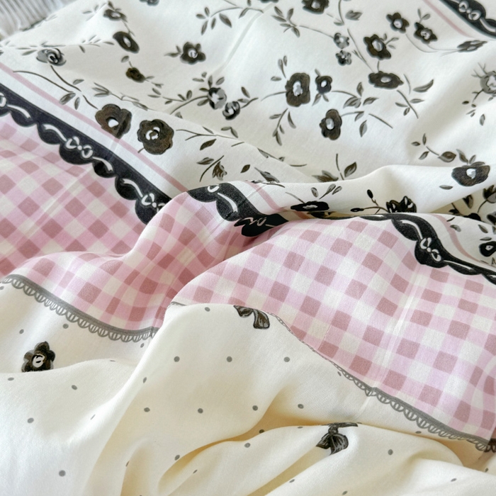 91家纺网 家纺一手货源 找家纺 添越 2024小清新韩版蕾丝花边纯棉夹棉床盖三件套全棉漫时光