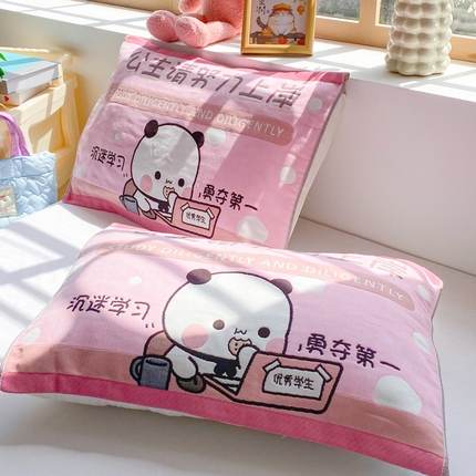 美宜家 2025新款40*60儿童纯棉A类纱布枕巾乳胶专用高档枕巾 优秀 一对