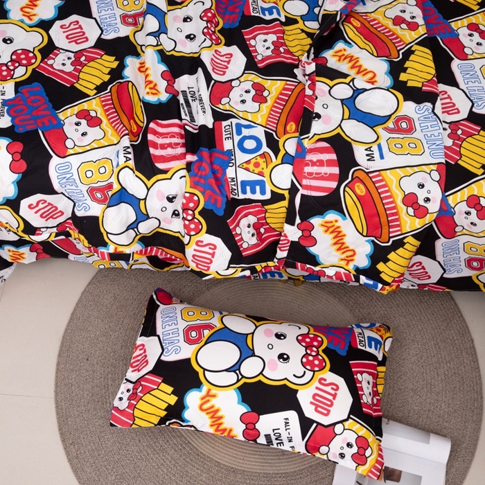 91家纺网 家纺一手货源 找家纺 乐居坊2025新款亲肤舒适印花芦荟棉夏凉被四件套 潮流凯蒂