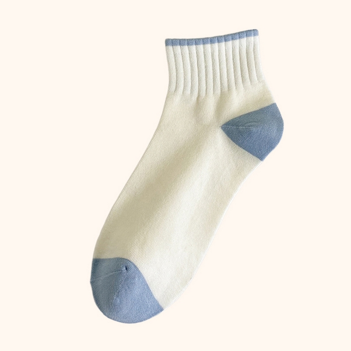 91家纺网 家纺一手货源 找家纺 良品汇馆女脚跟撞色短袜 蓝色