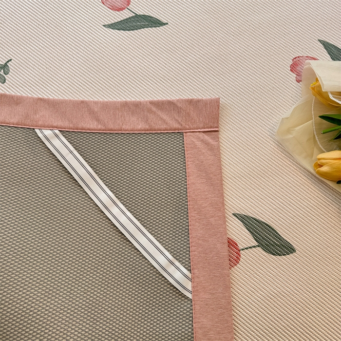 91家纺网 家纺一手货源 找家纺 典曼家纺 2025新款600D数码印花冰藤席席子凉席-床席款 花田小兔