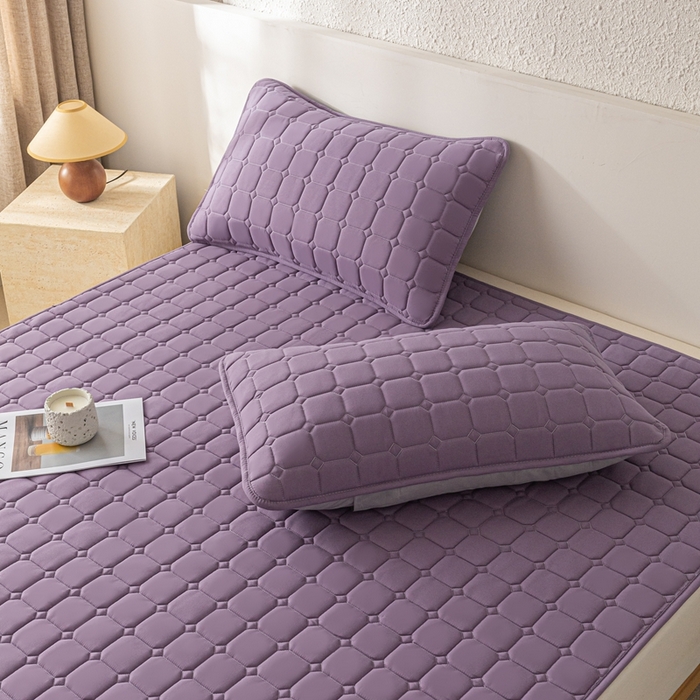 91家纺网 家纺一手货源 找家纺 欧邦 2025春夏新款四季款无印风纯色水洗棉床褥榻榻米床垫 床垫-魅紫