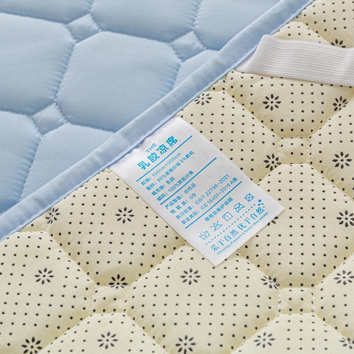 91家纺网 家纺一手货源 找家纺 欧邦 2025春夏新款四季款无印风纯色水洗棉床褥榻榻米床垫 床垫-天蓝