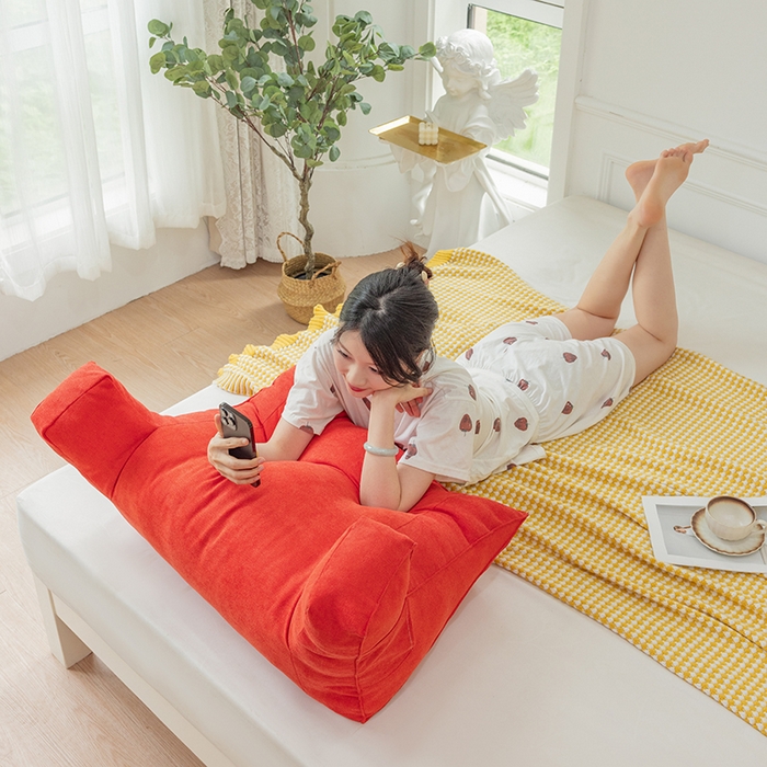 91家纺网 家纺一手货源 找家纺 一兰家纺 2025新款单人床头靠垫护腰靠背靠枕大抱枕抱抱靠 抱抱靠-桃粉沙