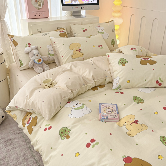 91家纺网 家纺一手货源 找家纺 晨希家居 2025新款全棉卡通印花简约款单被套-犬梦物语