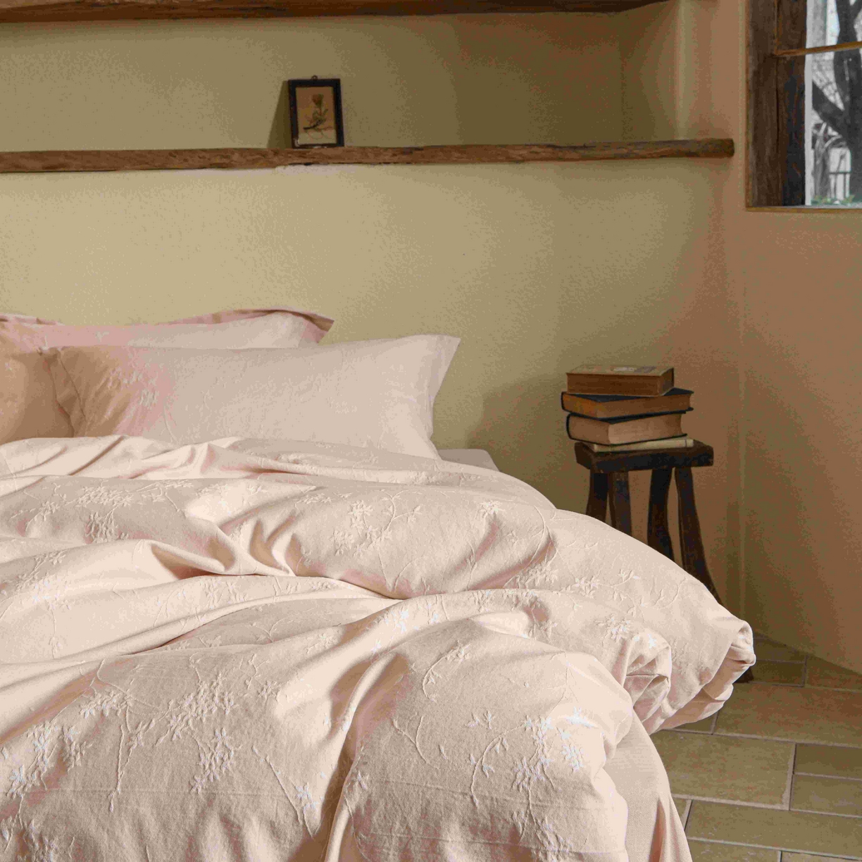 91家纺网 家纺一手货源 找家纺 云上 2025全棉提花床品系列·风铃 风铃-粉