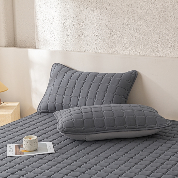 91家纺网 家纺一手货源 找家纺 欧邦 2025春夏新款四季款无印风纯色水洗棉床褥榻榻米床垫 床垫-深灰