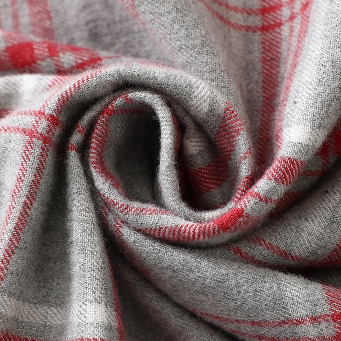 91家纺网 家纺一手货源 找家纺 伊嫚家居 2025新款无印日式双股全棉法兰绒家居服良品睡衣女纯棉直播秋冬款情侣睡衣 混灰色大格男