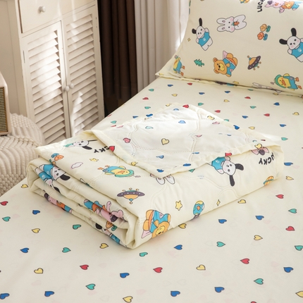 91家纺网 家纺一手货源 找家纺 （总）乐居坊2025新款亲肤舒适印花芦荟棉夏凉被四件套