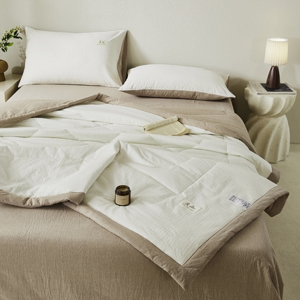 91家纺网 家纺一手货源 找家纺 （总）恋人优选  2025新款波纹纱全棉提花10%大豆夏凉被夏被