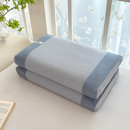 91家纺网 家纺一手货源 找家纺 （总）花瓣语家纺 2025新款全棉拼色水洗荞麦枕