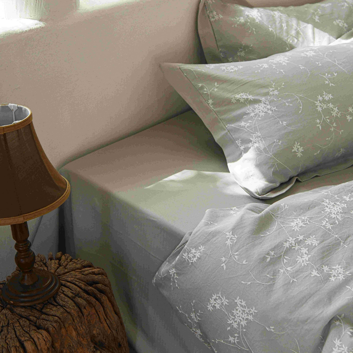 91家纺网 家纺一手货源 找家纺 云上 2025全棉提花床品系列·风铃 风铃-灰