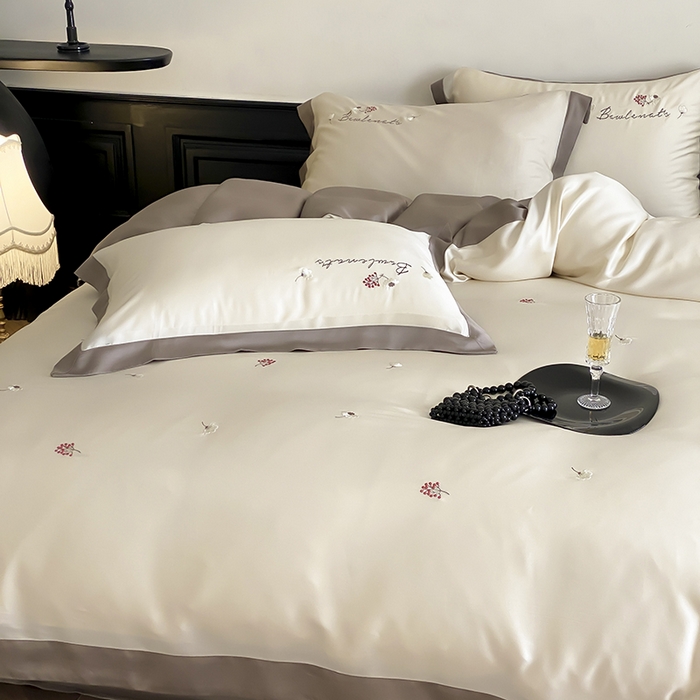 91家纺网 家纺一手货源 找家纺 时亿 2025新款80支兰精天丝四件套-花涧梦 花涧梦-天丝咖