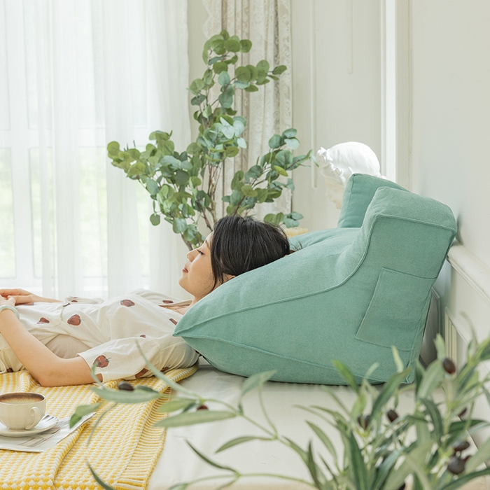 91家纺网 家纺一手货源 找家纺 一兰家纺 2025新款单人床头靠垫护腰靠背靠枕大抱枕抱抱靠 抱抱靠-釉绿色