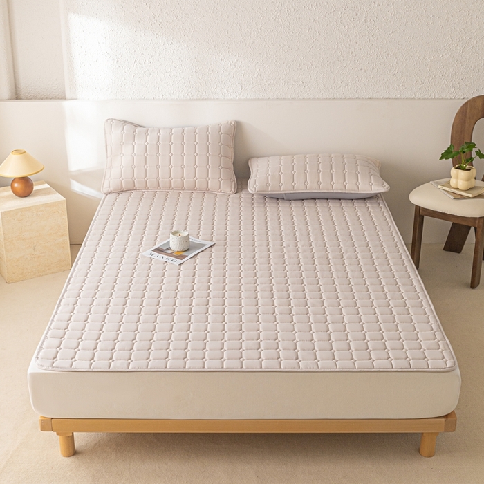 91家纺网 家纺一手货源 找家纺 （总）欧邦 2025春夏新款四季款无印风纯色水洗棉床褥榻榻米床垫