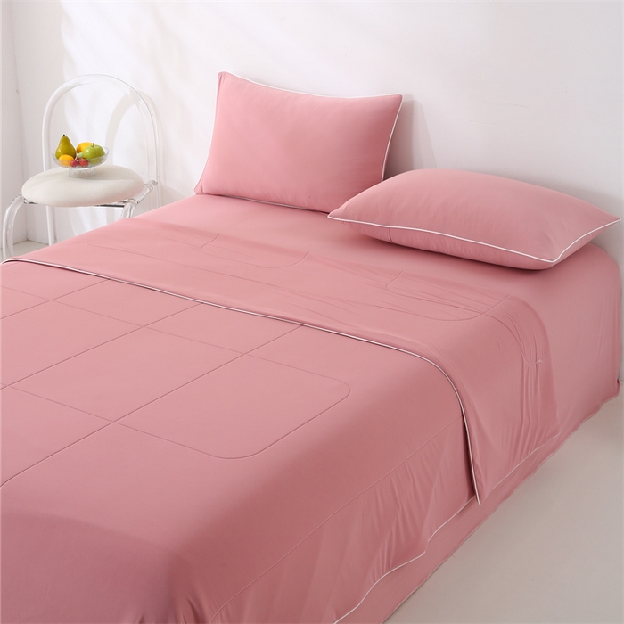 91家纺网 家纺一手货源 找家纺 小禹仔 2025新款母婴级水洗硅胶夏被夏凉被子被芯 玫粉