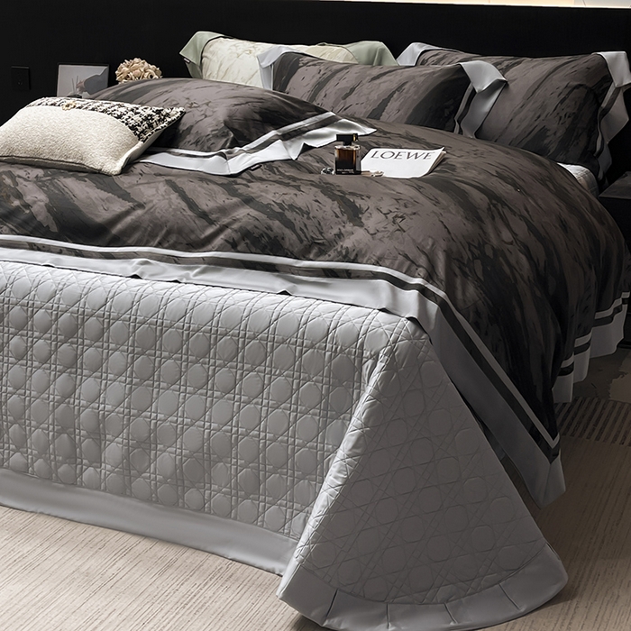 91家纺网 家纺一手货源 找家纺 （总）  2025新品A类100支天丝棉夹棉床盖床笠四件套全棉纯棉床单加厚高端数码印花长绒棉夏季轻奢真丝床上用品