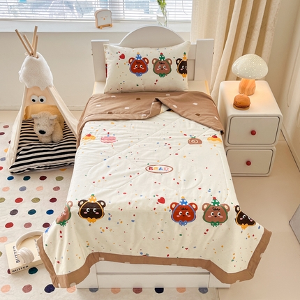 寻米 2025新款13070全棉夏被儿童夏被 快乐熊仔