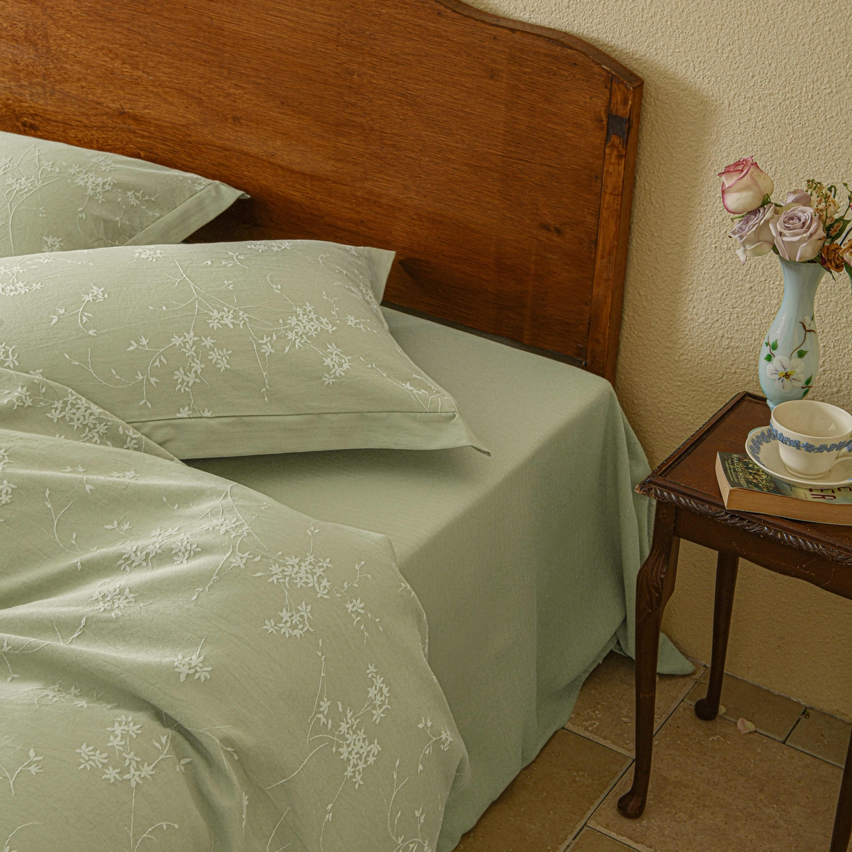 91家纺网 家纺一手货源 找家纺 云上 2025全棉提花床品系列·风铃 风铃-绿