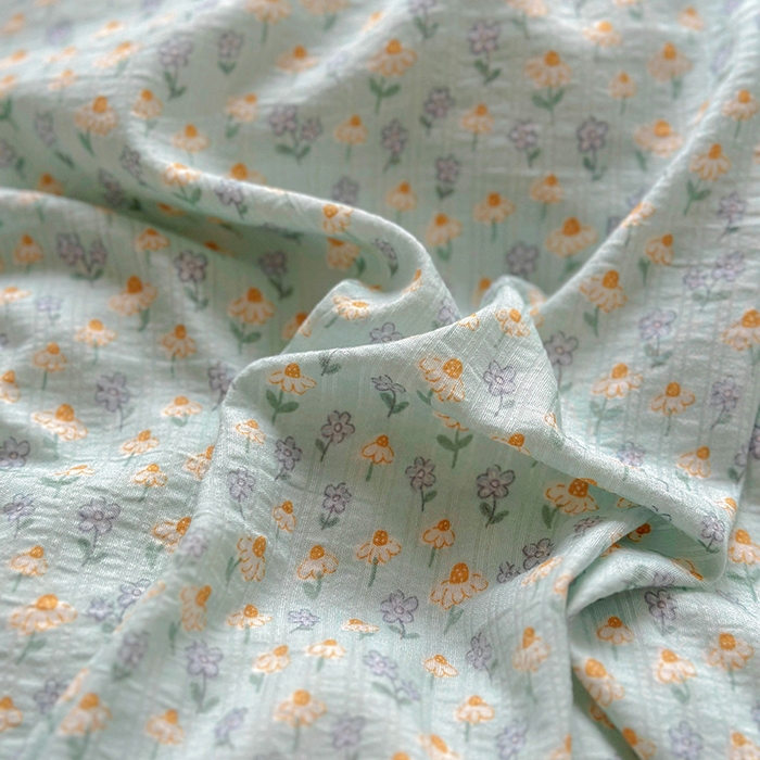 91家纺网 家纺一手货源 找家纺 王朝国际 2025新款直播热款有氧提花有氧双层纱碎花单被套 奶蓝泡芙