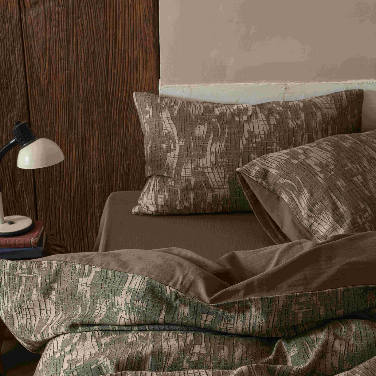 91家纺网 家纺一手货源 找家纺 云上 2025全棉色织大提花床品·侘寂潮汐   潮汐-金