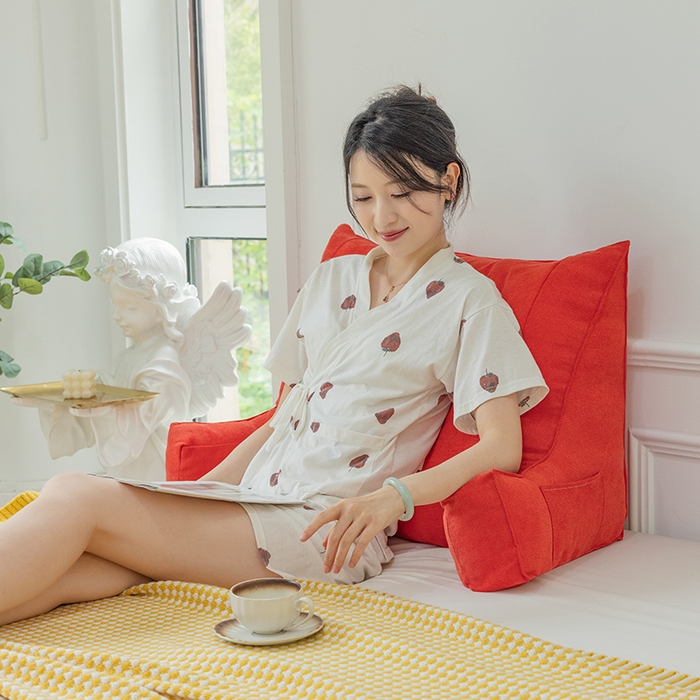 91家纺网 家纺一手货源 找家纺 一兰家纺 2025新款单人床头靠垫护腰靠背靠枕大抱枕抱抱靠 抱抱靠-桃粉沙