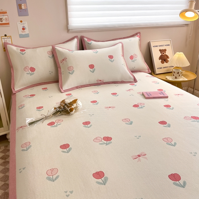 91家纺网 家纺一手货源 找家纺 （总）典曼家纺 2025新款600D数码印花冰藤席席子凉席-床席款