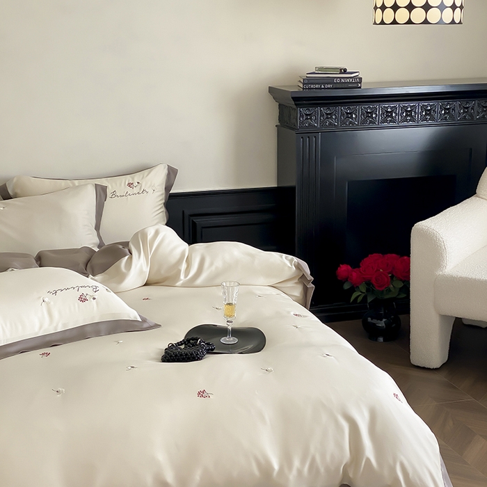 91家纺网 家纺一手货源 找家纺 时亿 2025新款80支兰精天丝四件套-花涧梦 花涧梦-天丝咖