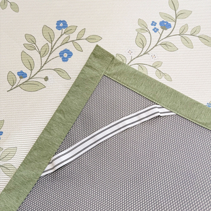 91家纺网 家纺一手货源 找家纺 典曼家纺 2025新款600D数码印花冰藤席席子凉席-床席款 蓝色花骨朵