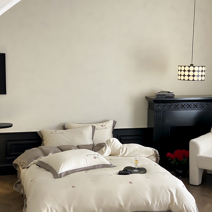 91家纺网 家纺一手货源 找家纺 时亿 2025新款80支兰精天丝四件套-花涧梦 花涧梦-天丝咖