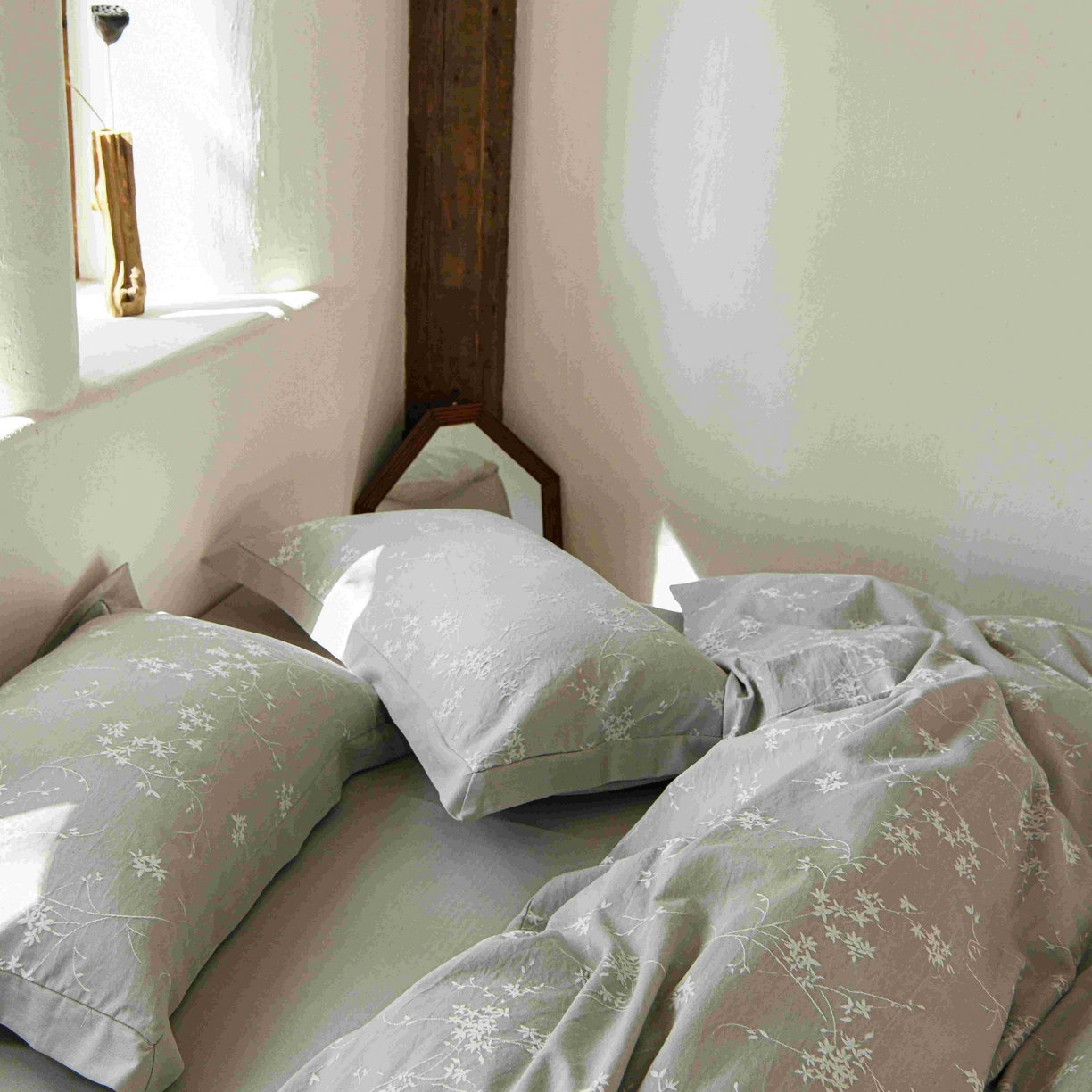 91家纺网 家纺一手货源 找家纺 云上 2025全棉提花床品系列·风铃 风铃-灰