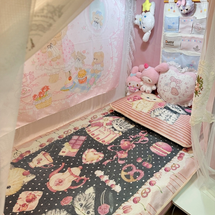 91家纺网 家纺一手货源 找家纺 （总）花沐家居 2025新款萌系卡通数码冰虅席凉席席子