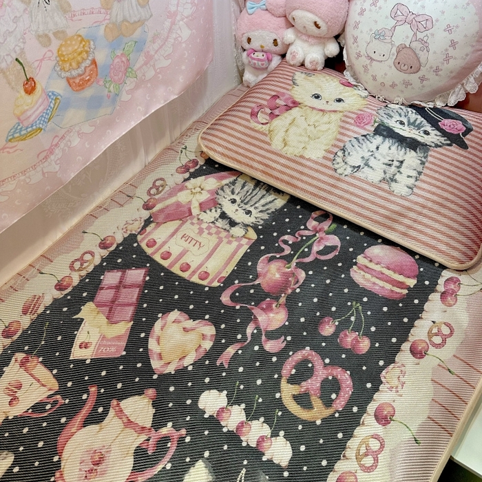 91家纺网 家纺一手货源 找家纺 （总）花沐家居 2025新款萌系卡通数码冰虅席凉席席子
