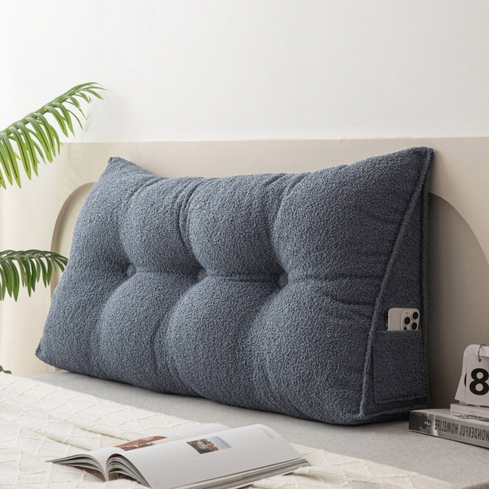 91家纺网 家纺一手货源 找家纺 美达人 2025新款泰迪绒三角珍珠棉靠垫 泰迪毛-景泰-蓝