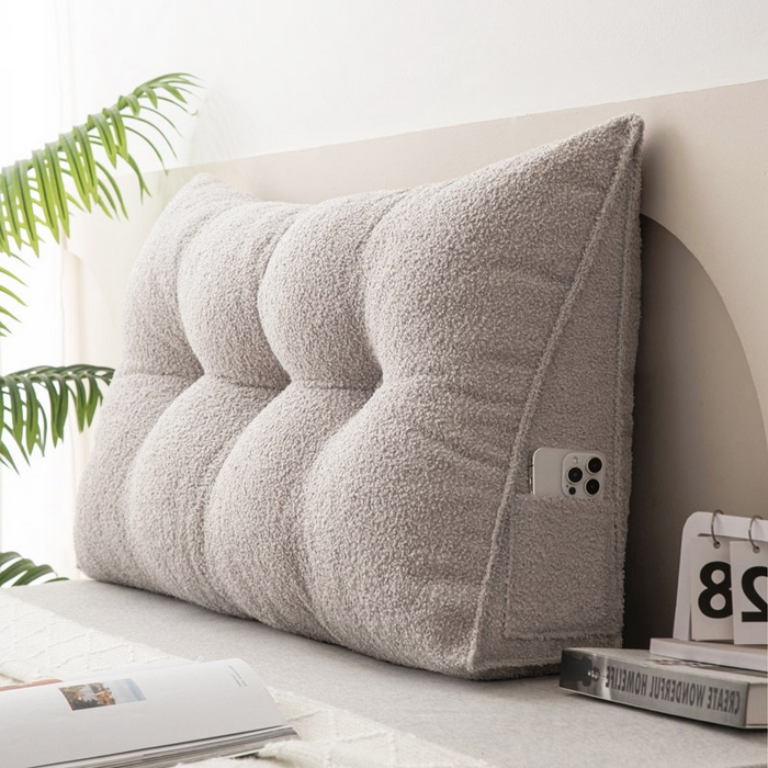 91家纺网 家纺一手货源 找家纺 美达人 2025新款泰迪绒三角珍珠棉靠垫 泰迪毛-珍珠-灰