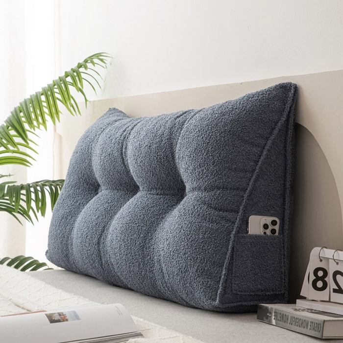 91家纺网 家纺一手货源 找家纺 美达人 2025新款泰迪绒三角珍珠棉靠垫 泰迪毛-景泰-蓝