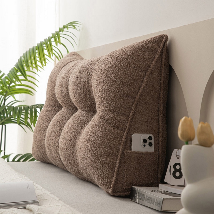 美达人 2025新款泰迪绒三角珍珠棉靠垫 泰迪毛-丁香-棕