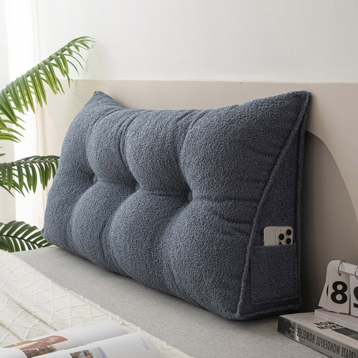 91家纺网 家纺一手货源 找家纺 美达人 2025新款泰迪绒三角珍珠棉靠垫 泰迪毛-景泰-蓝