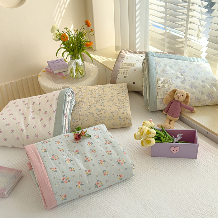 91家纺网 家纺一手货源 找家纺 睡棉坊 2025新款全棉有氧双层纱夏凉被空调被百分百纯棉被芯被子 叠拍图带礼盒包装