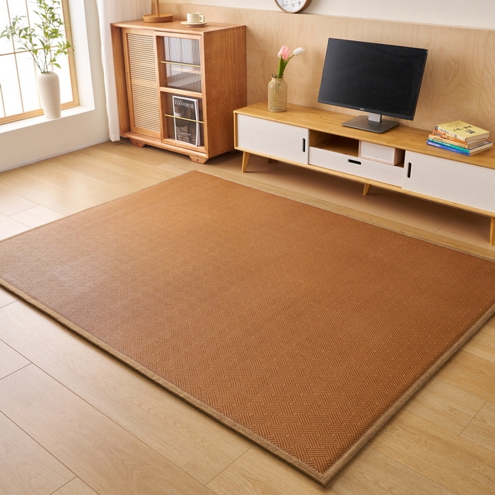 91家纺网 家纺一手货源 找家纺 畅畅家纺 2025新款多功能亲肤舒适凉感冰藤床垫藤席地垫（厚度1.5cm） 经典方格