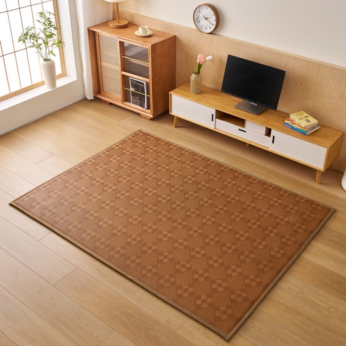 91家纺网 家纺一手货源 找家纺 畅畅家纺 2025新款多功能亲肤舒适凉感冰藤床垫藤席地垫（厚度1.5cm） 九方块