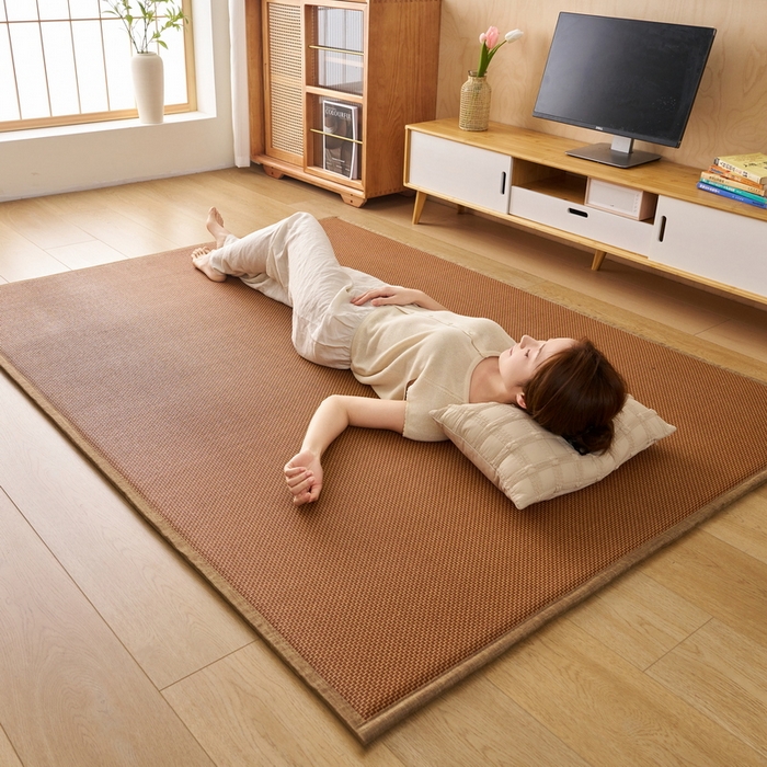 91家纺网 家纺一手货源 找家纺 畅畅家纺 2025新款多功能亲肤舒适凉感冰藤床垫藤席地垫（厚度1.5cm） 节节高