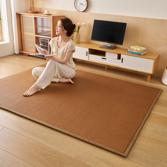 91家纺网 家纺一手货源 找家纺 畅畅家纺 2025新款多功能亲肤舒适凉感冰藤床垫藤席地垫（厚度1.5cm） 经典方格