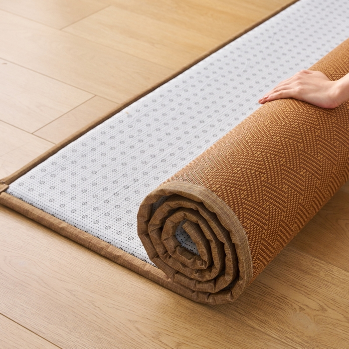 91家纺网 家纺一手货源 找家纺 畅畅家纺 2025新款多功能亲肤舒适凉感冰藤床垫藤席地垫（厚度1.5cm） 经典方格